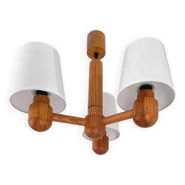 70’s Scandinavian pine wood chandelier