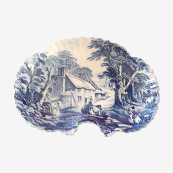 Blue-white festooned dish. Old Foley. James Kent. It's England.