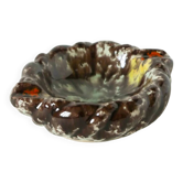 Ceramic ashtray, brown & multicoloured, 1970