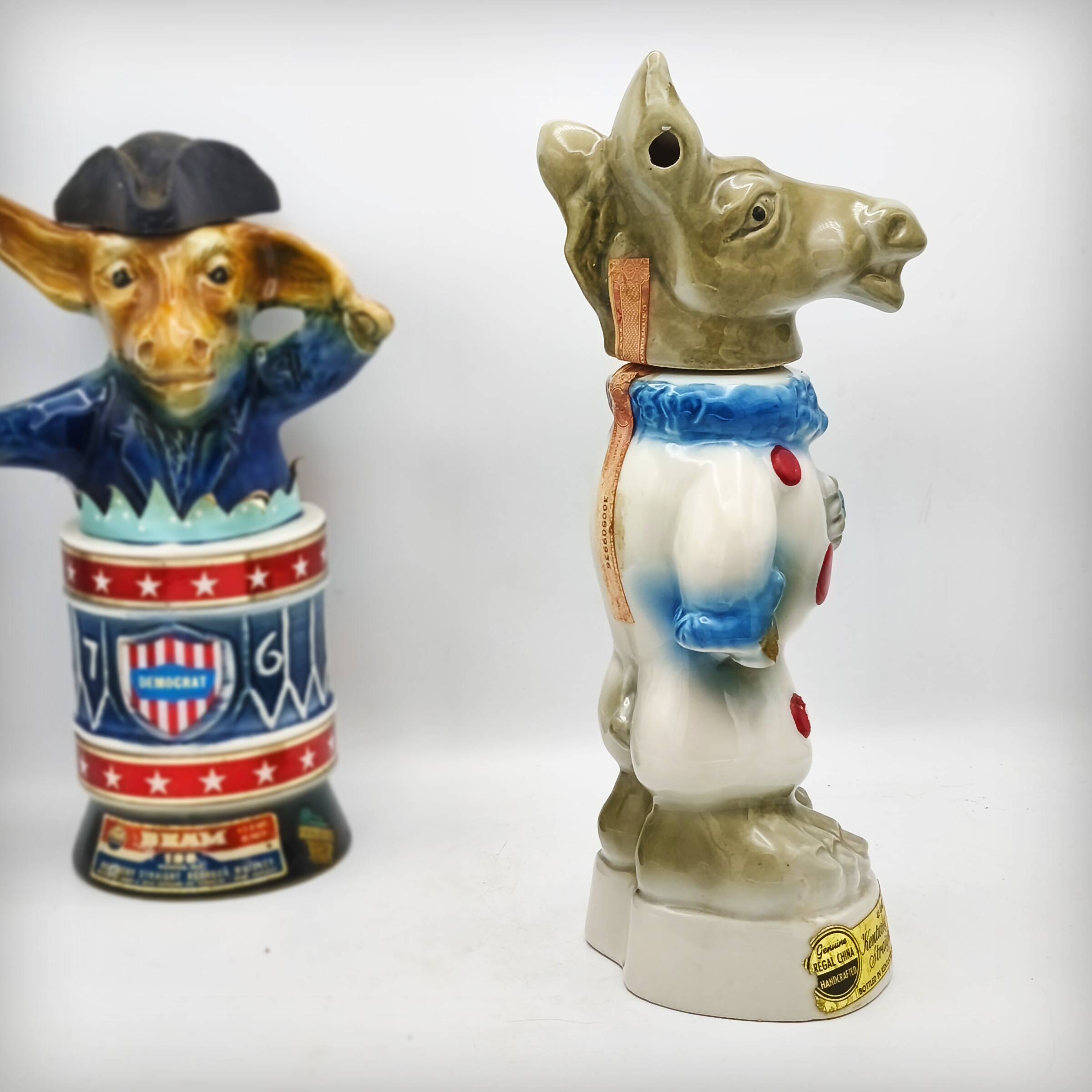 Ceramic carafe "clown donkey" by Jim Beam, USA, 1960s