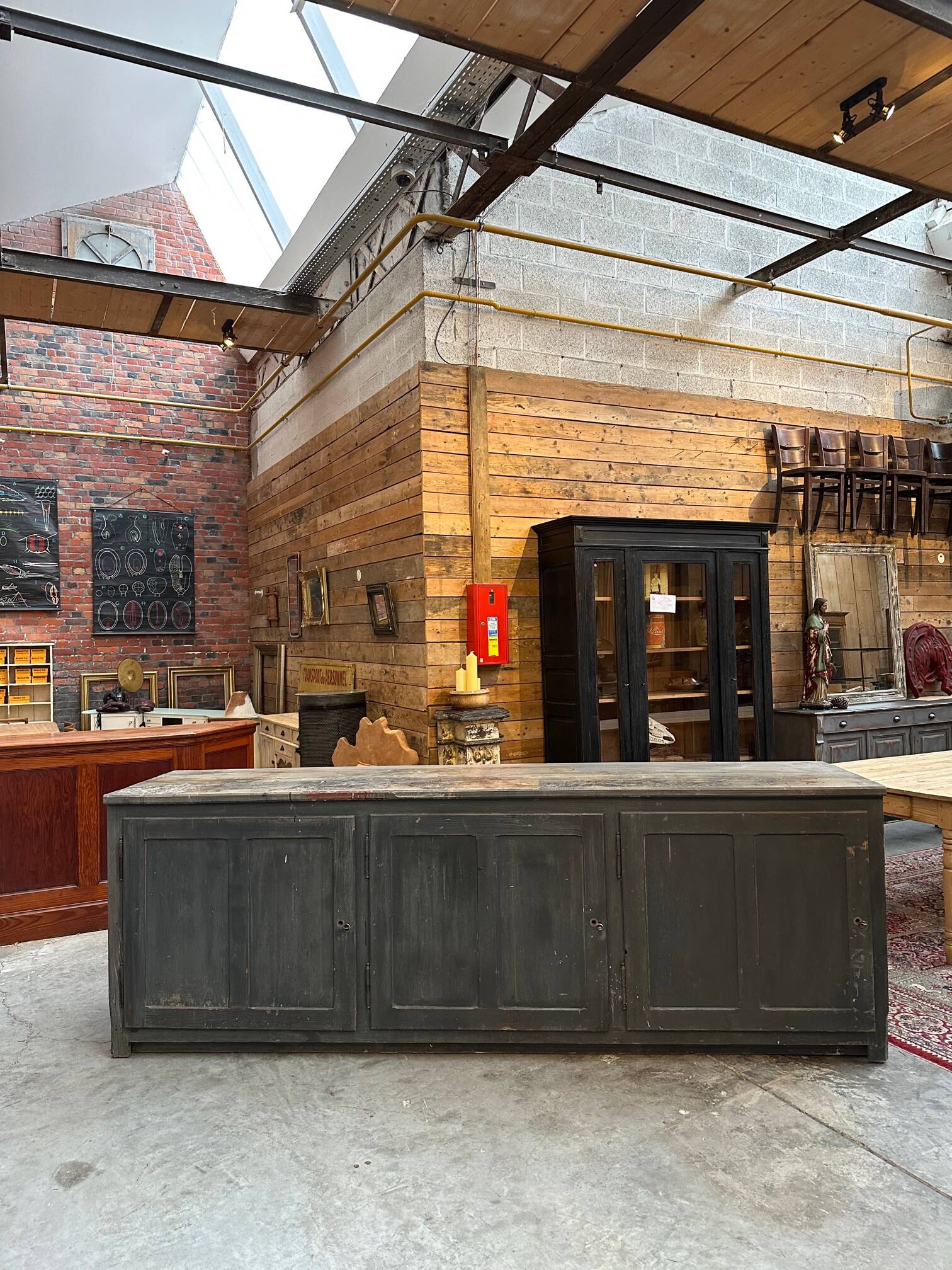 Large 20th century workshop furniture
