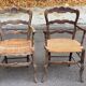 19th century Louis XV style office chair in solid wood and rattan