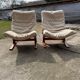 The Siesta chair set by Ingmar Relling 1965 — brown wood and beige fabric