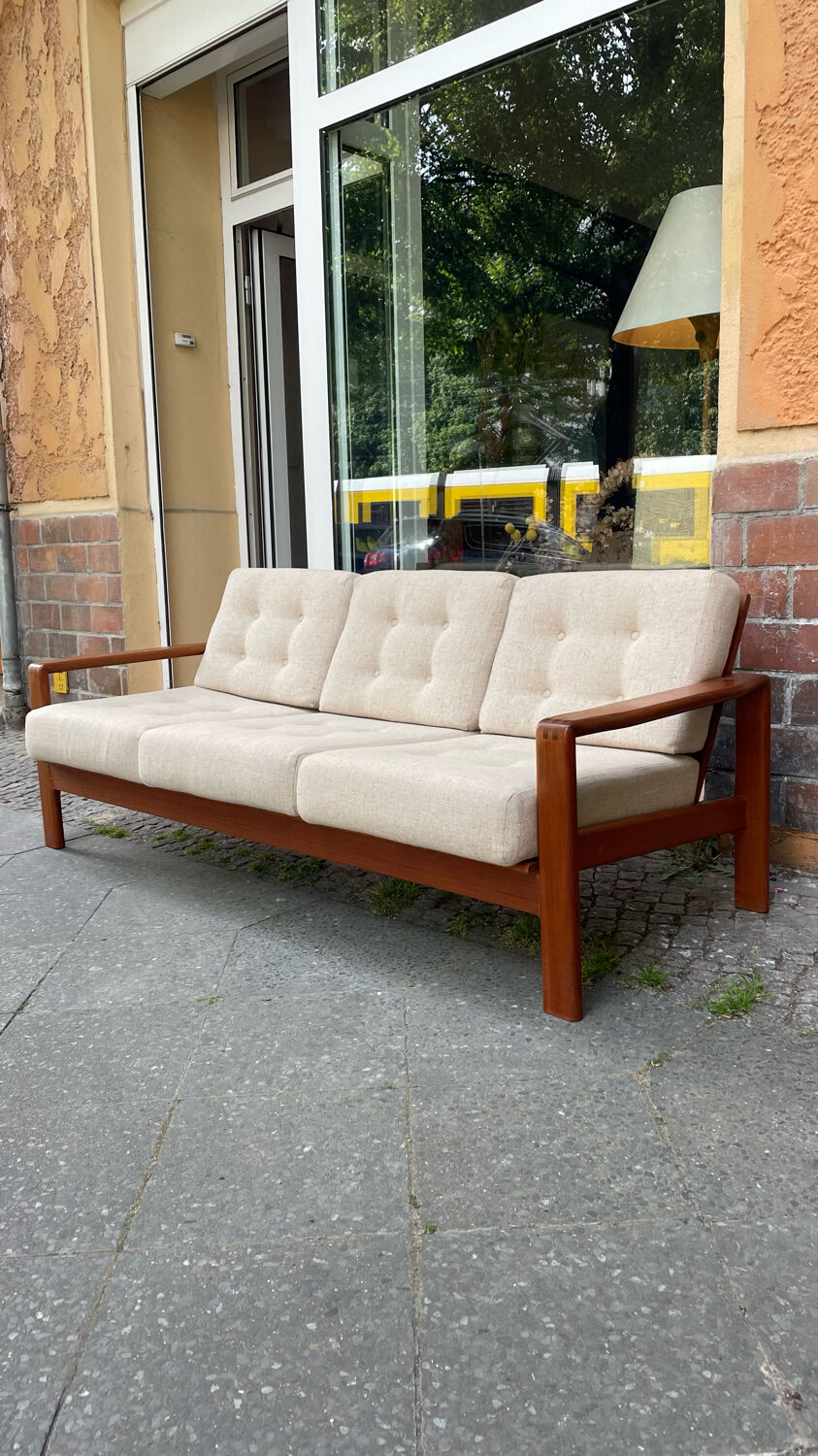 Scandinavian teak and wool sofa, Danish design 60s