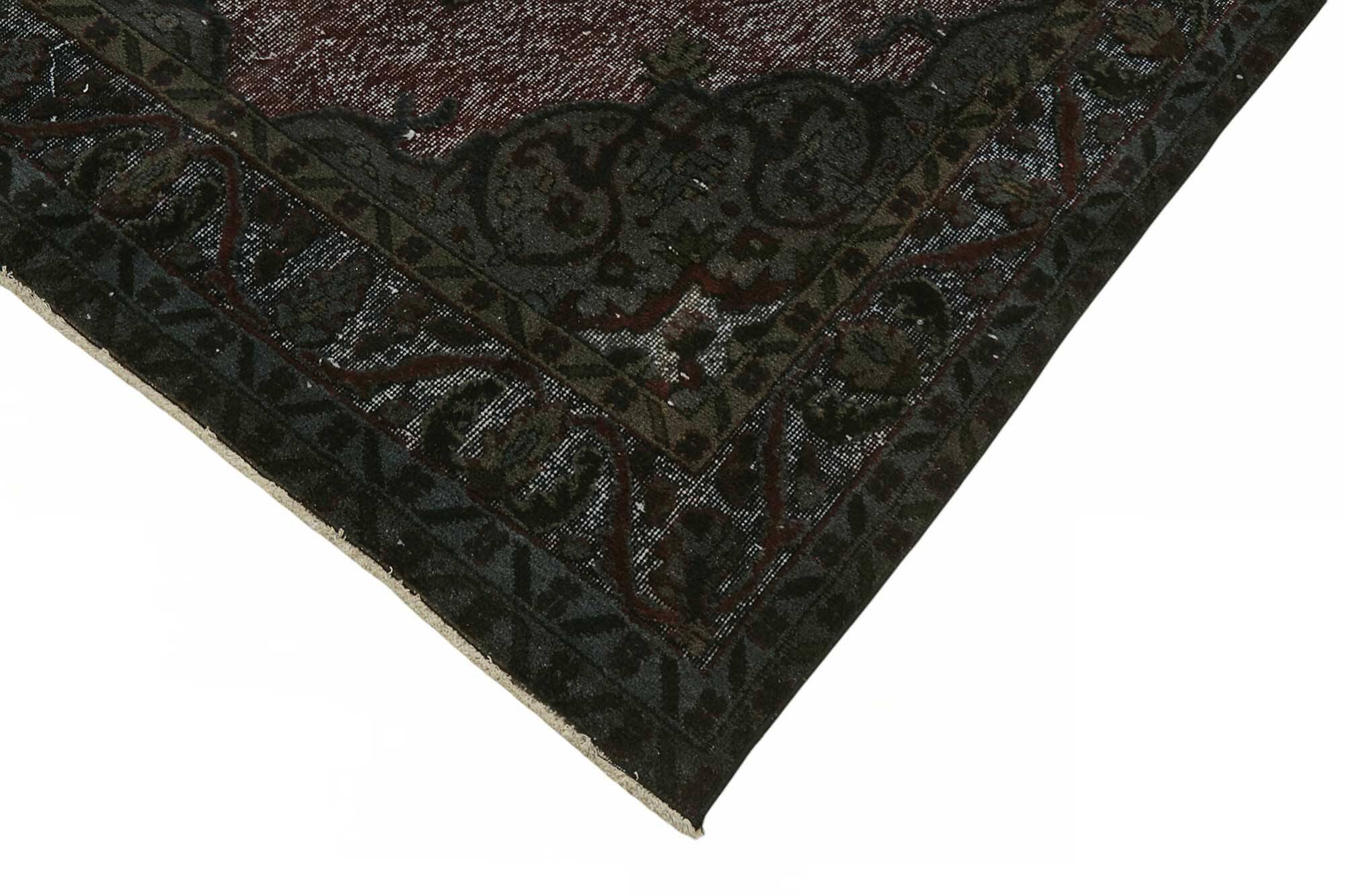 Overdyed Wool Vintage Handmade Carved Rug 166 cm x 305 cm