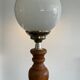 Scandinavian lamp in wood and opaline
