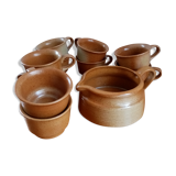 Coffee cups and milk pot Grès de l'Arnon