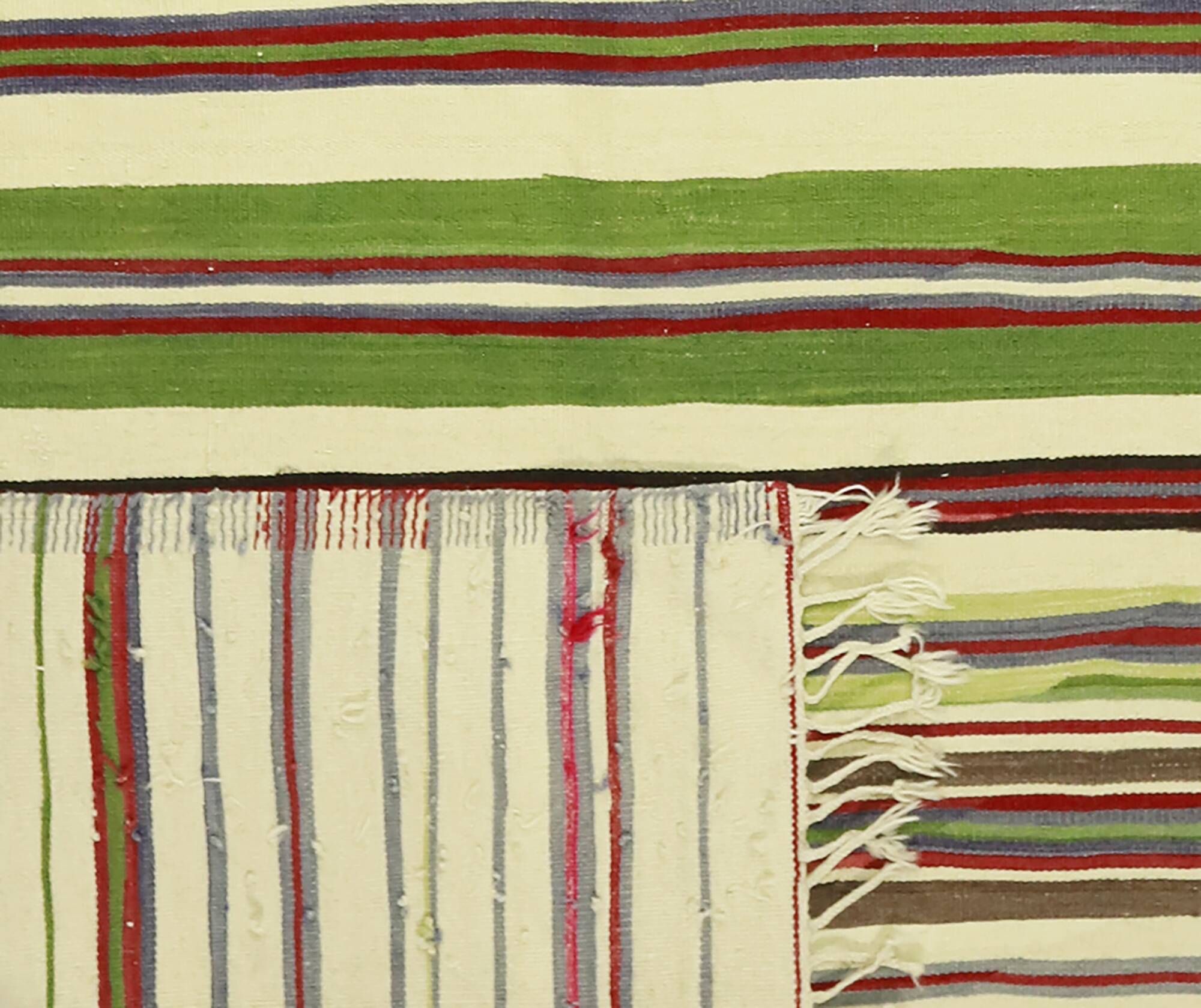 Vintage Striped Turkish Kilim Rug 170x345 cm Handmade Wool
