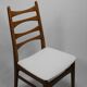 Vintage hellerau chair in teak and white skai 1960 suede