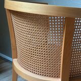 Fauteuil cabriolet bois et cannage