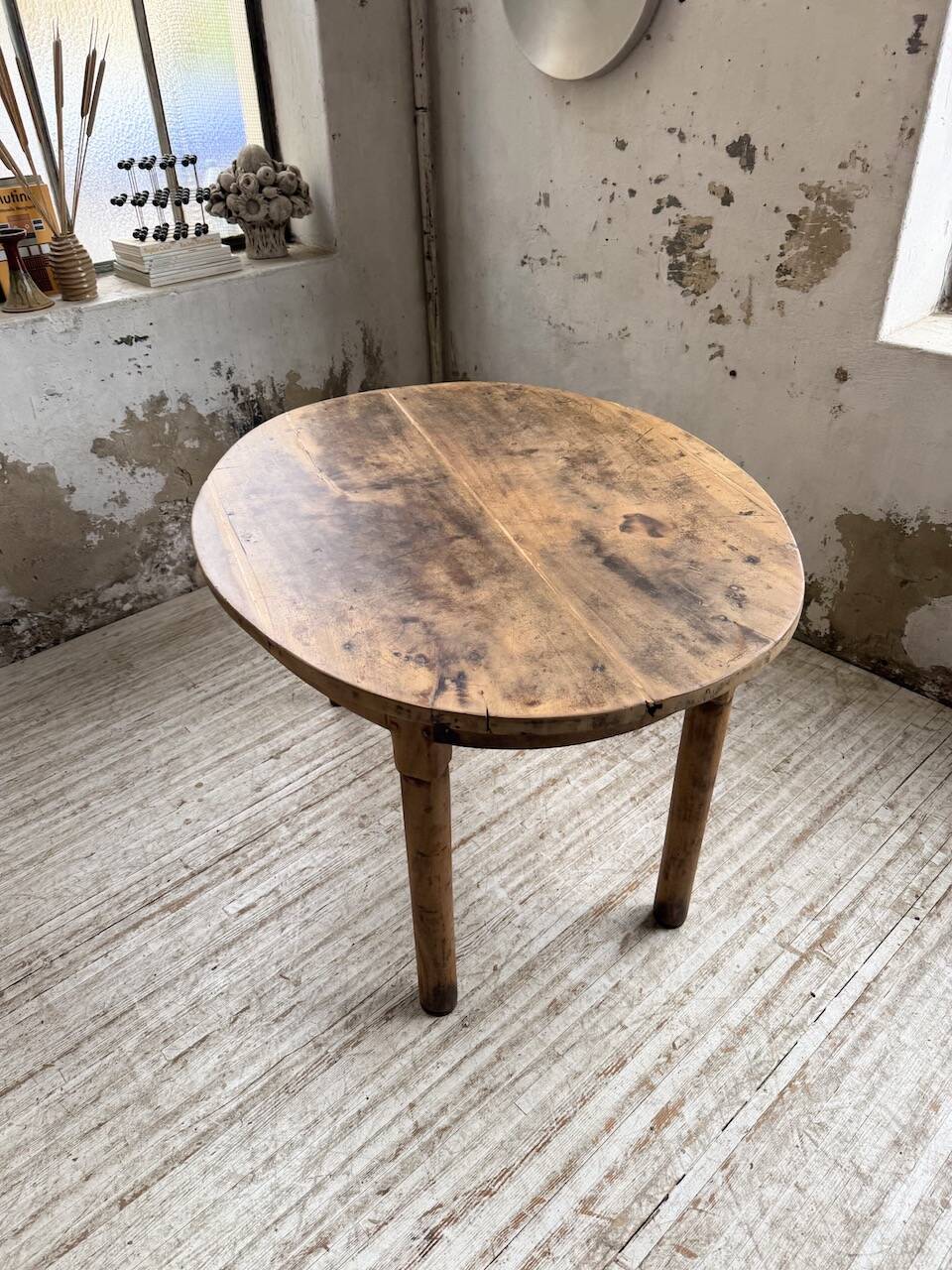 Oval walnut farmhouse table