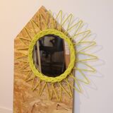Miroir en rotin 40x40cm