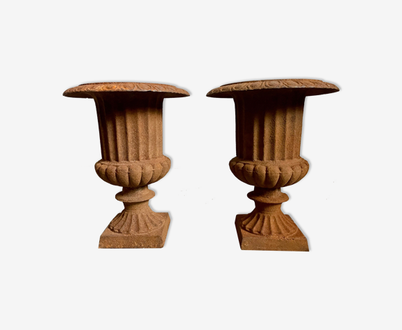 Paire de jardinières en fonte pour le jardin