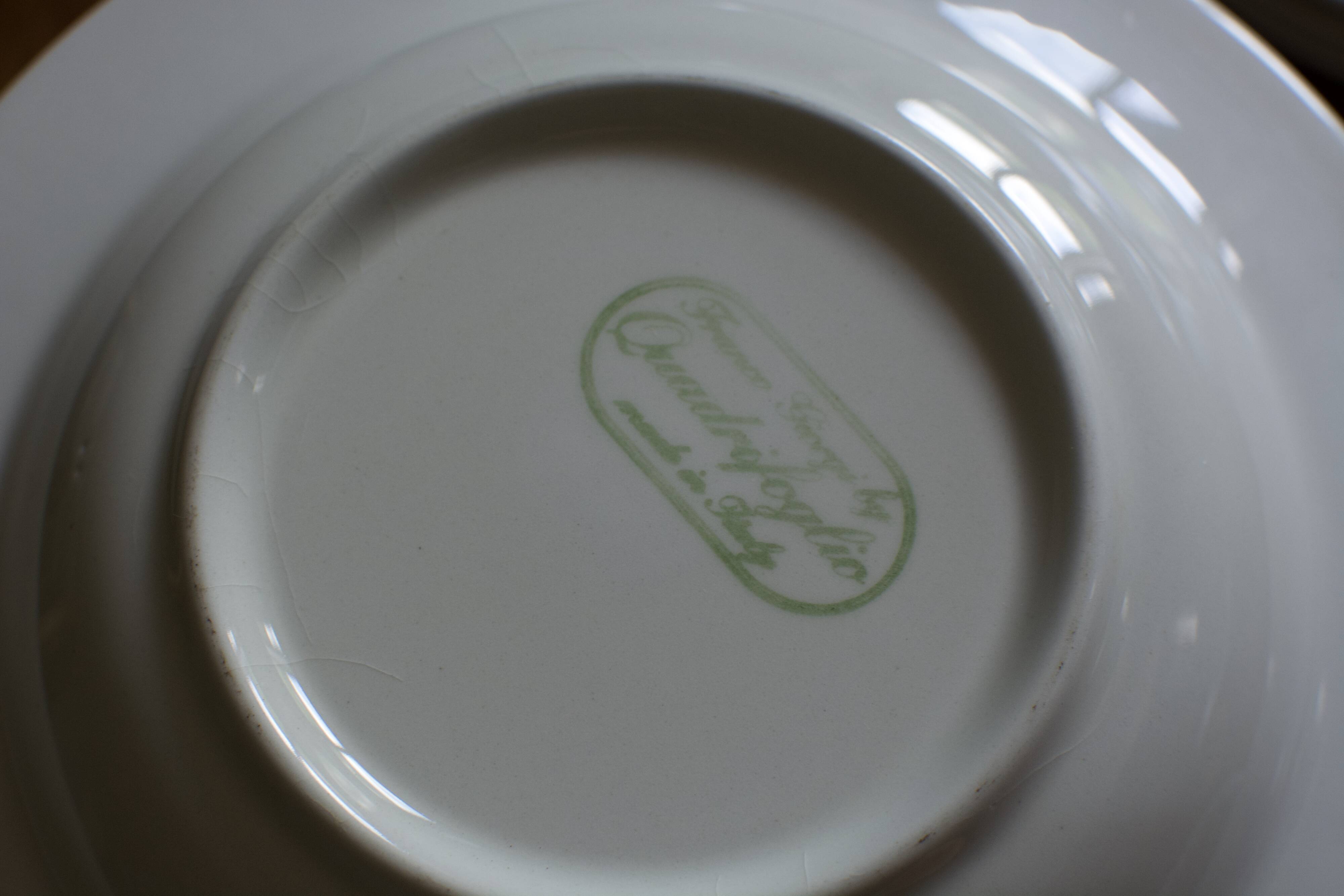 Set of italian ceramic plates fruit model