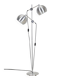 Mid-century double-spot floor lamp / aluminum / 1960s–1970s / space age / Danish modern design