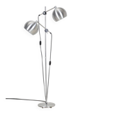 Mid-century double-spot floor lamp / aluminum / 1960s–1970s / space age / Danish modern design
