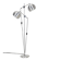 Mid-century double-spot floor lamp / aluminum / 1960s–1970s / space age / Danish modern design