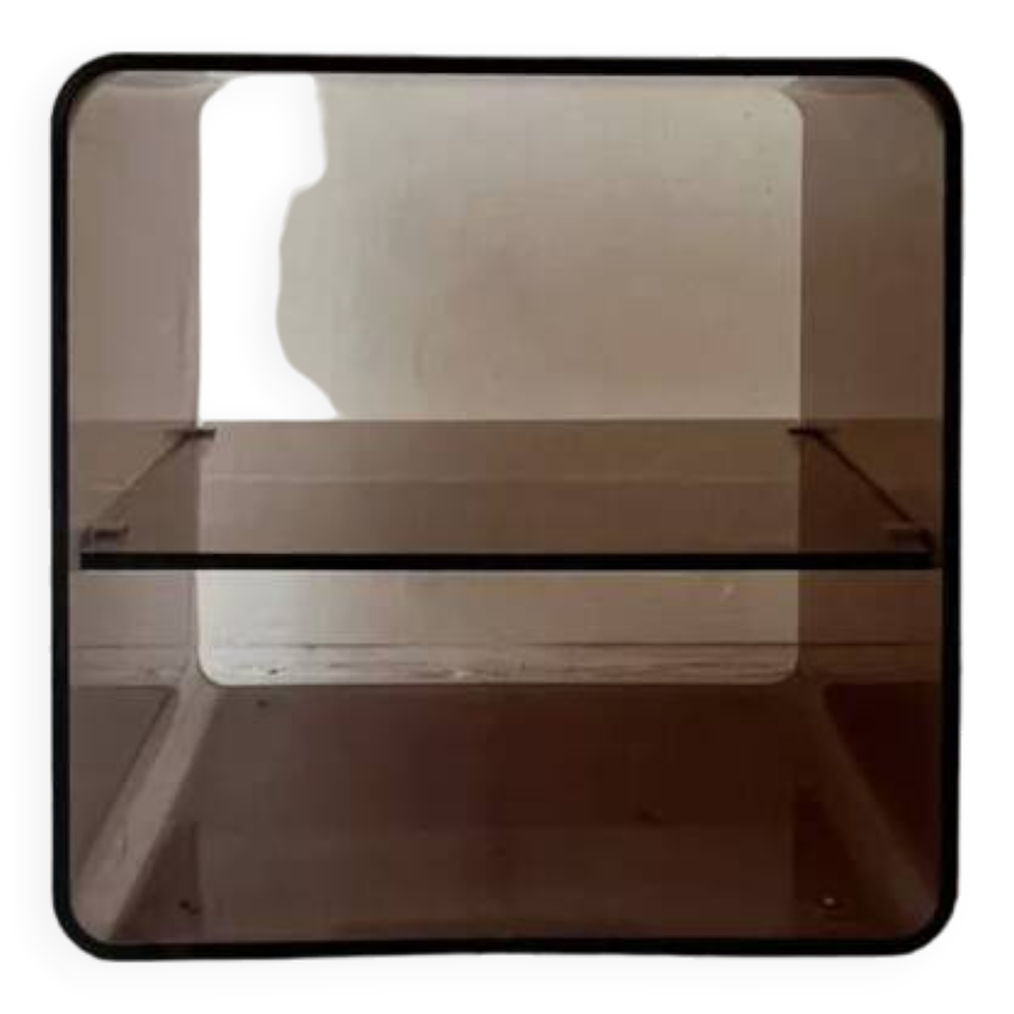 Smoked plexiglass side table/bedside table, M. Dumas for Roche Bobois 1970