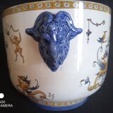 Renaissance Cache Pot in earthenware from Gien, year 1875