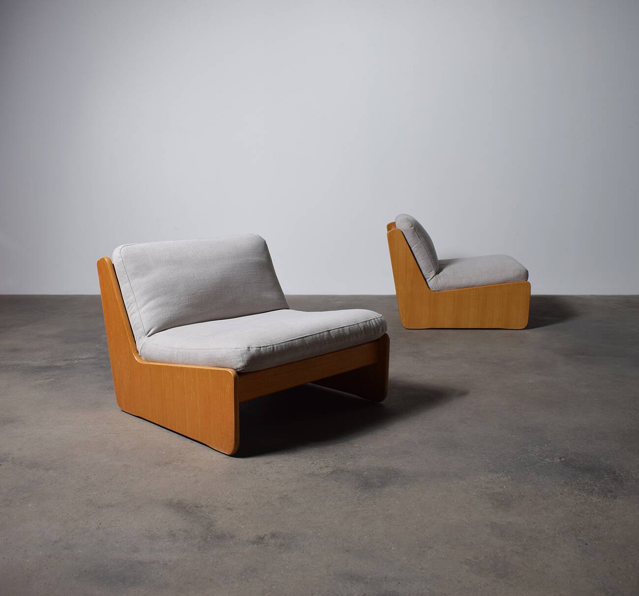 Mid Century Lounge Chairs By Carl Straub 1970s, Set Of 2