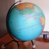 Dry terrestrial globe, world map from the 60s