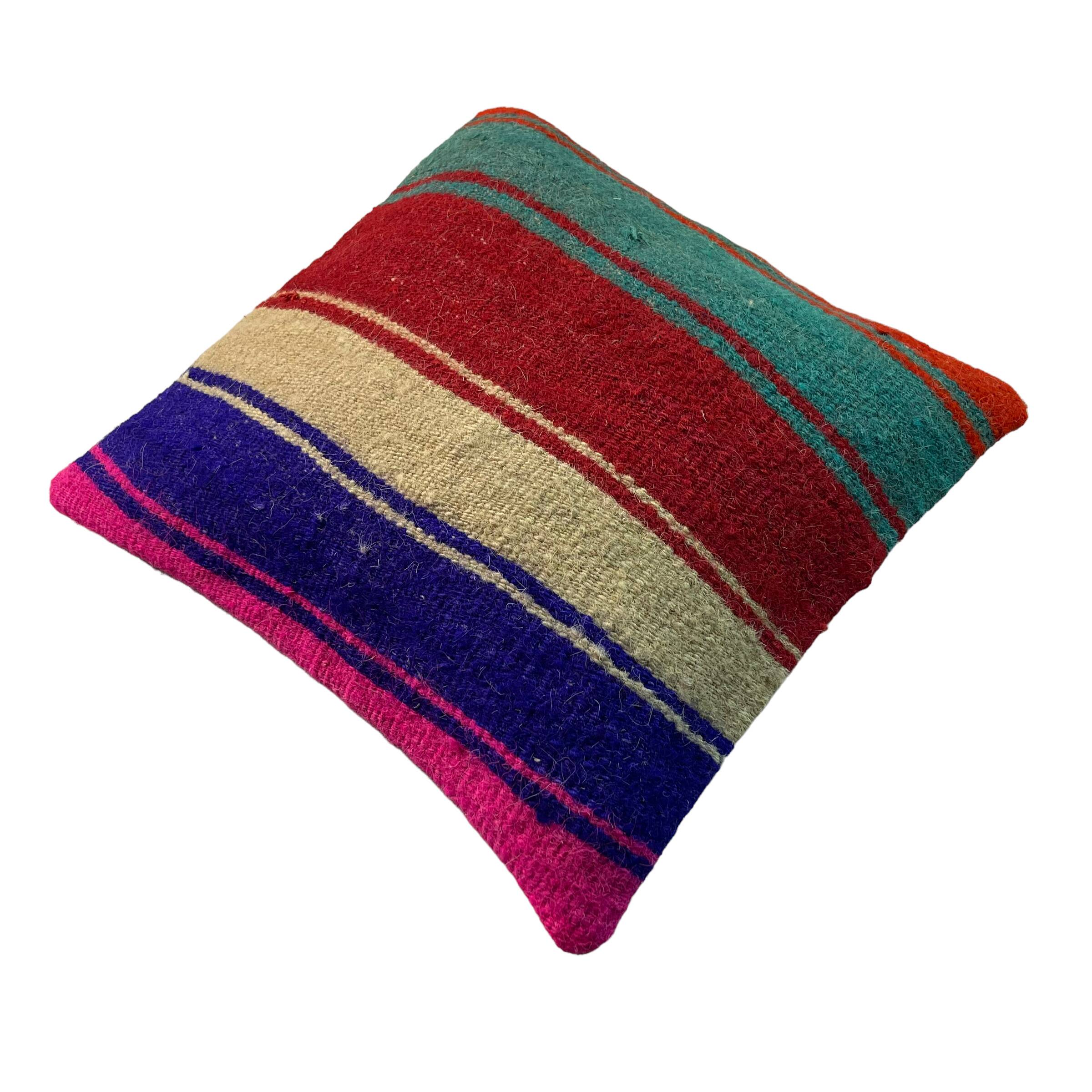 Vintage turkish kilim cushion cover , 40 x 40 cm