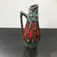 Former pitcher style art deco blue ceramics - vintage red