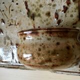 Enamelled sandstone wall flower pot