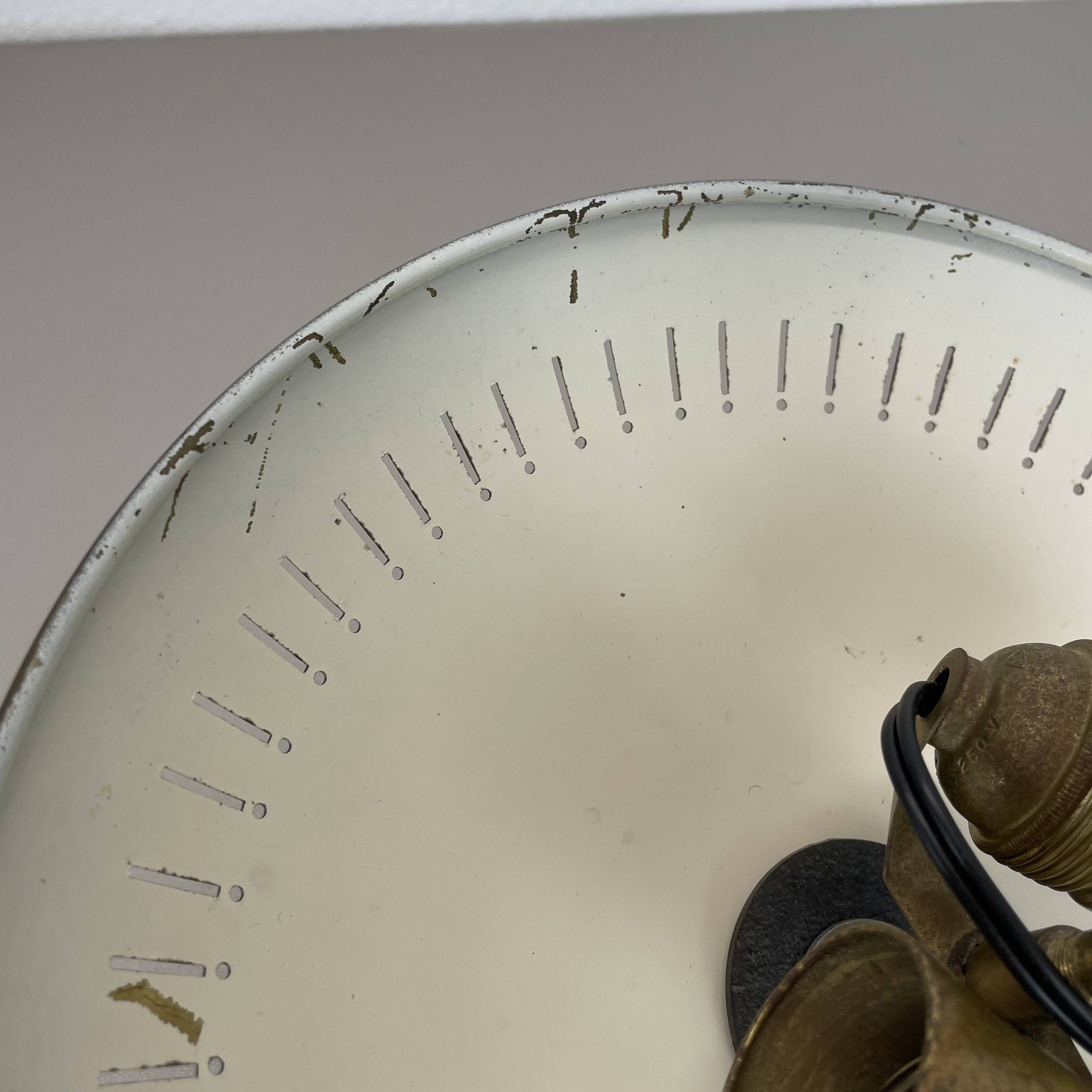 unique round  Brass Gino Sarfatti Style Ceiling Light Flushmount, Italy 1950s