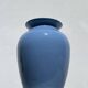 Minimalist plain blue ceramic baluster vase