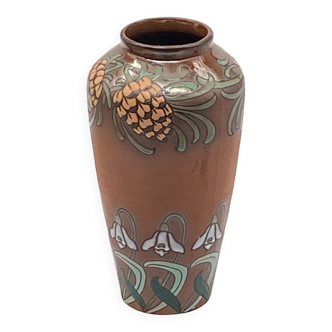 Longchamp ceramic vase, Iron Earth, Lily, Art Deco,