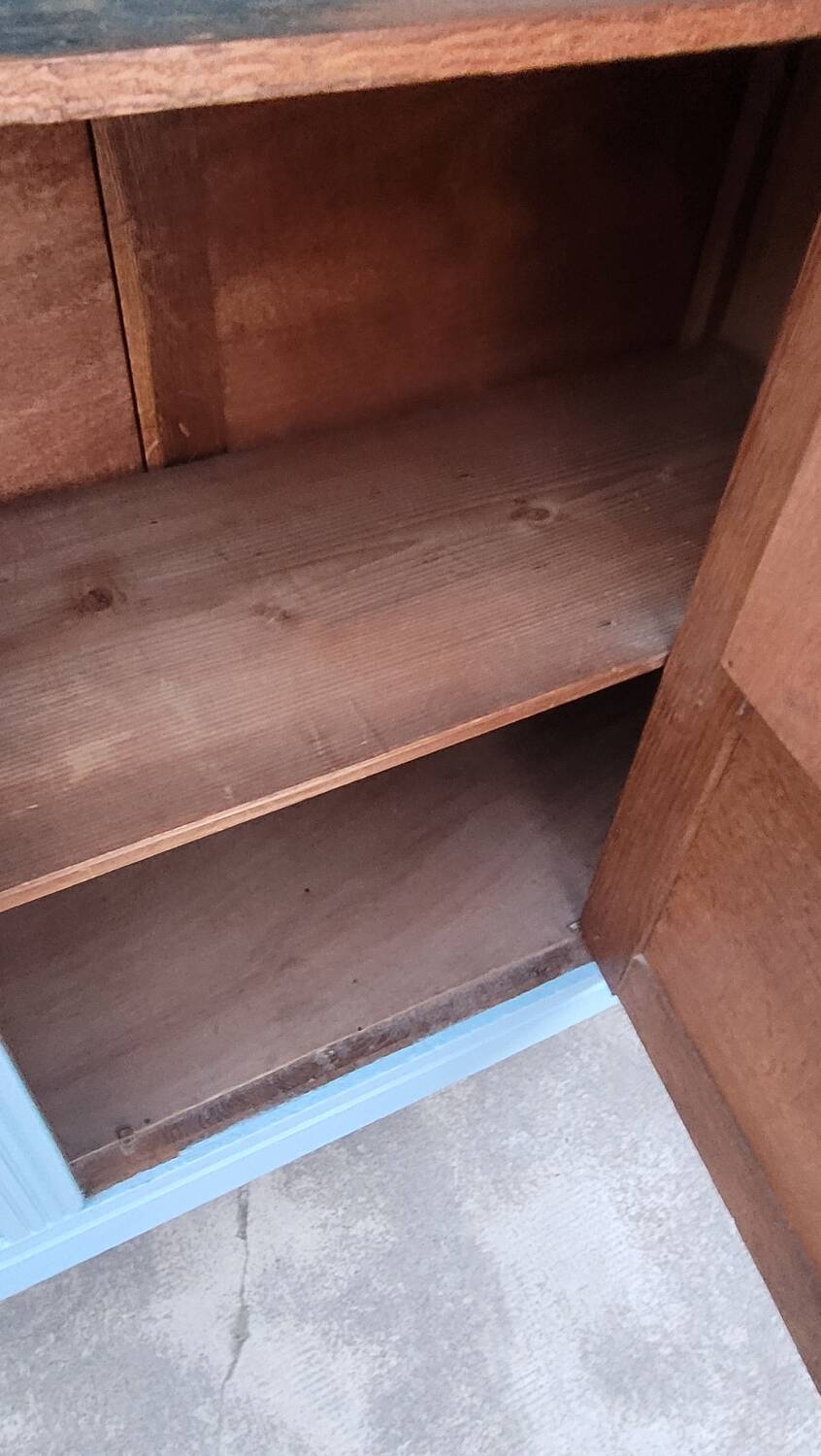 Parisian Art Deco armoire with beveled mirror and painted decoration