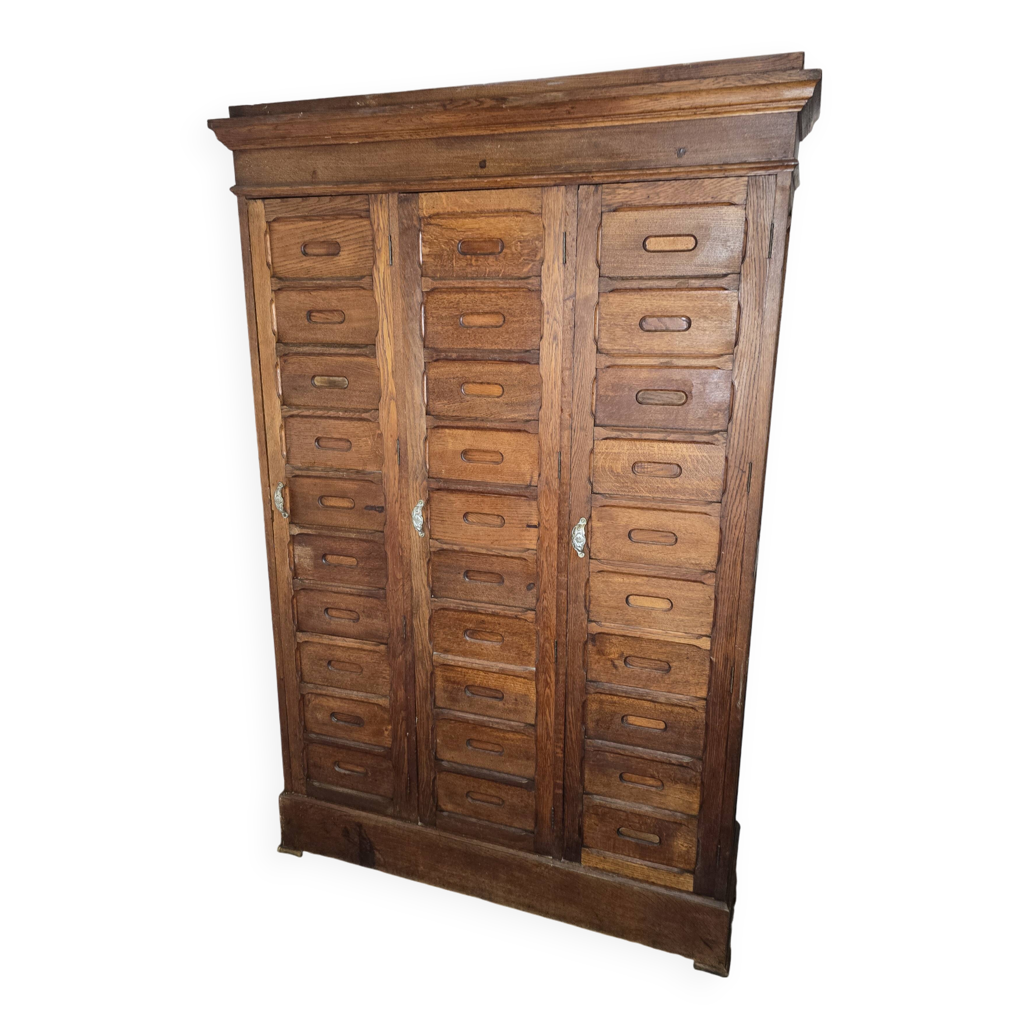 Old solid oak notary's cabinet