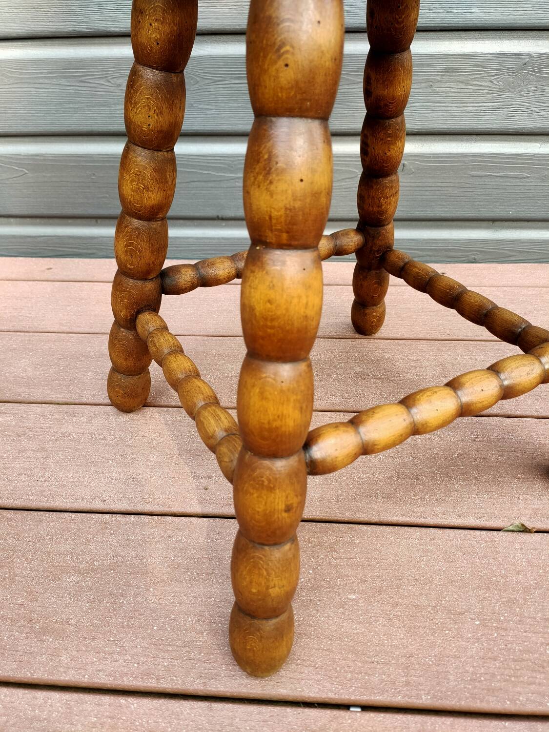 Old stool with turned legs