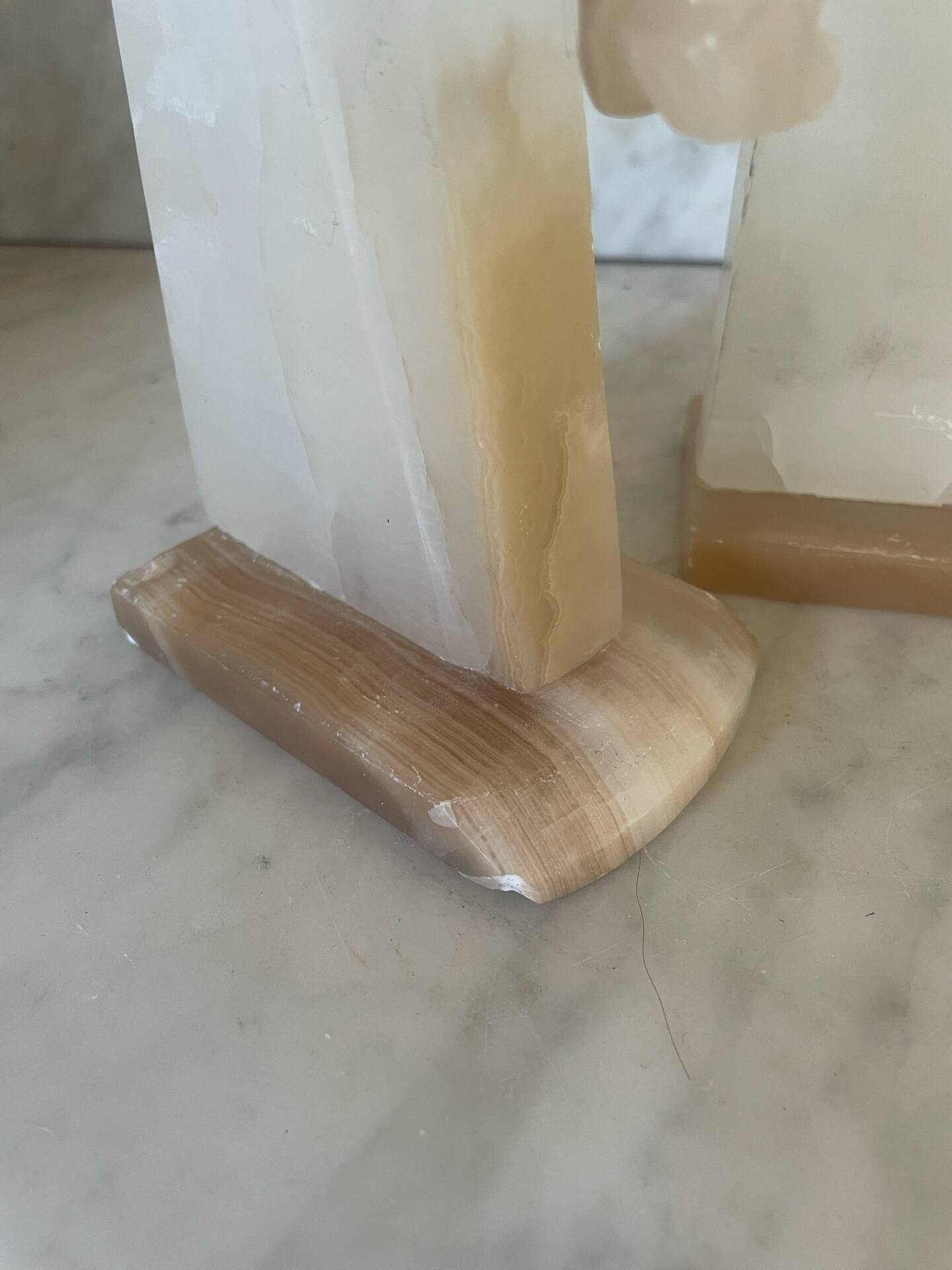 Pair of vintage onyx horse head bookends