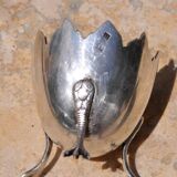 Eggcup tripod silver metal Crégut Paris