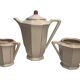 Art Deco, Digoin Sarreguemines pink coffee service circa 1930