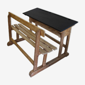 Two-place school desk slate tray