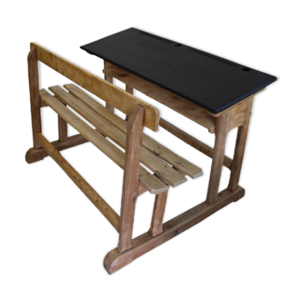 Two-place school desk slate tray