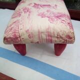 Pouf, footstool toile de jouy