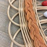 Mirror in basketry and vintage pearl