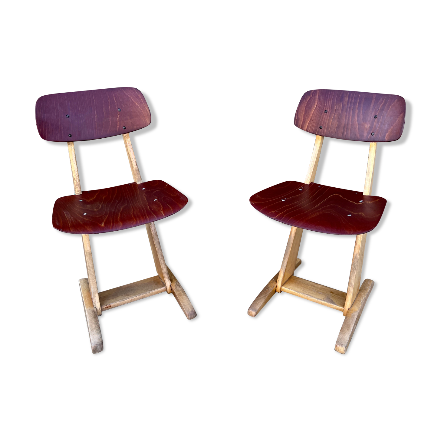 Pair of child chair Casals beech red