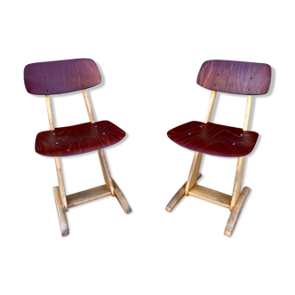 Pair of child chair Casals beech red