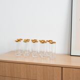 Set of crystal glasses, Italian design, 1970s, made in Italy