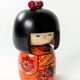 Vintage Japanese kokeshi doll, hand-painted wood