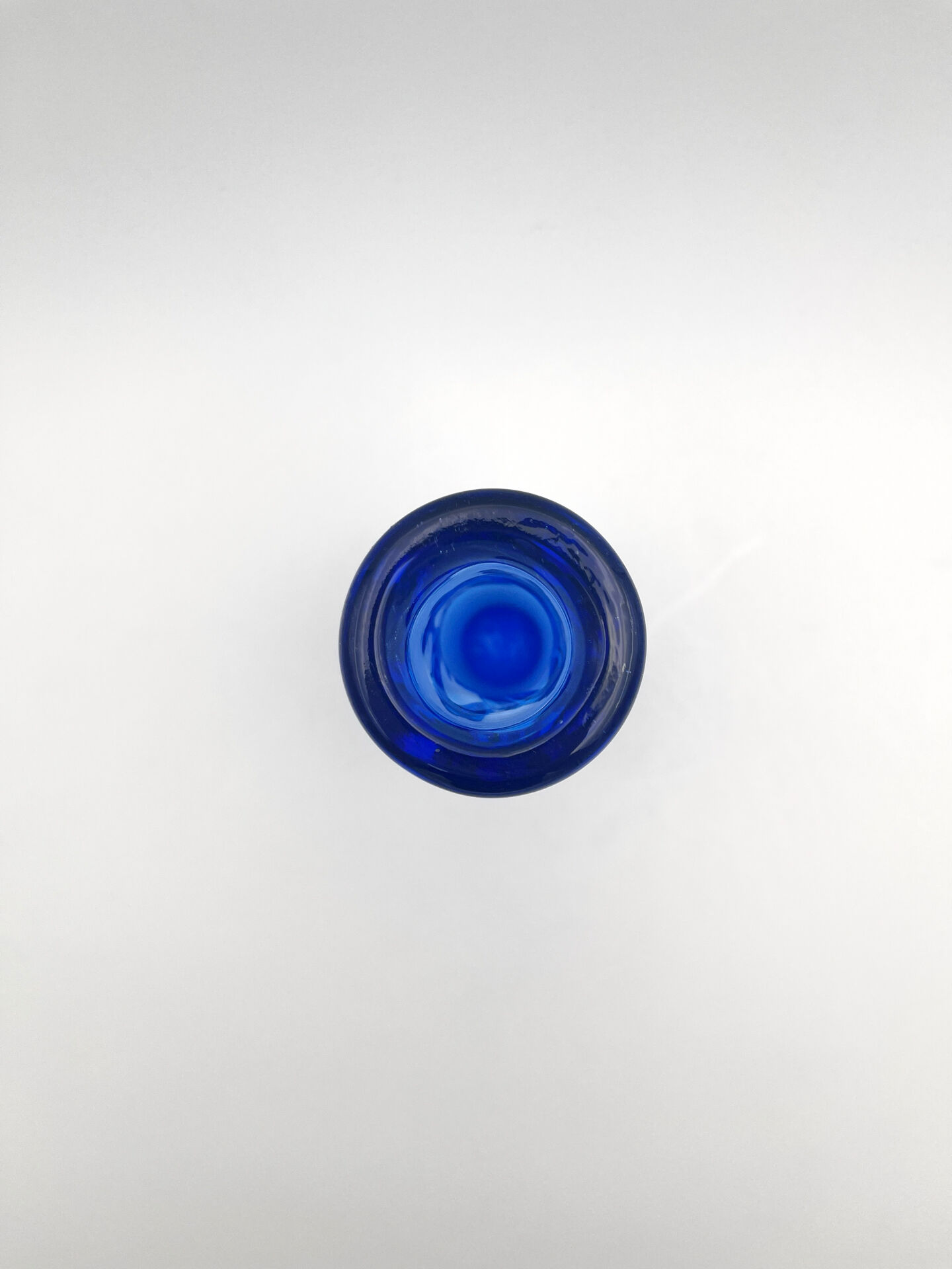 Vase Jan Beránek Chribska Art Glass Blue 27cm 1.68kg Mid-Century