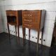 Paire de tables de chevet style Louis XV en marqueterie