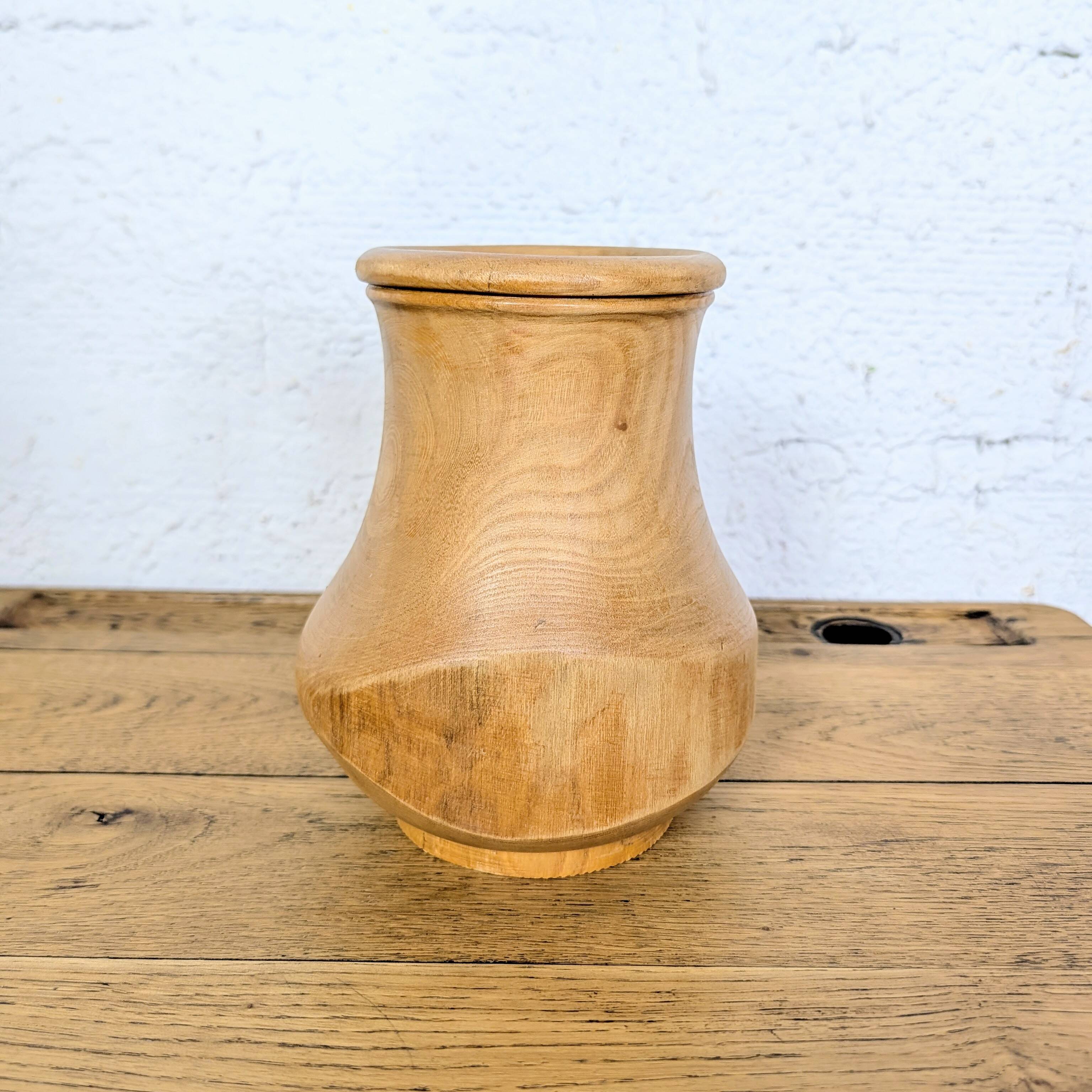 Turned wooden vase