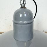 Industrial Grey Enamel Factory Pendant Lamp, 1960s
