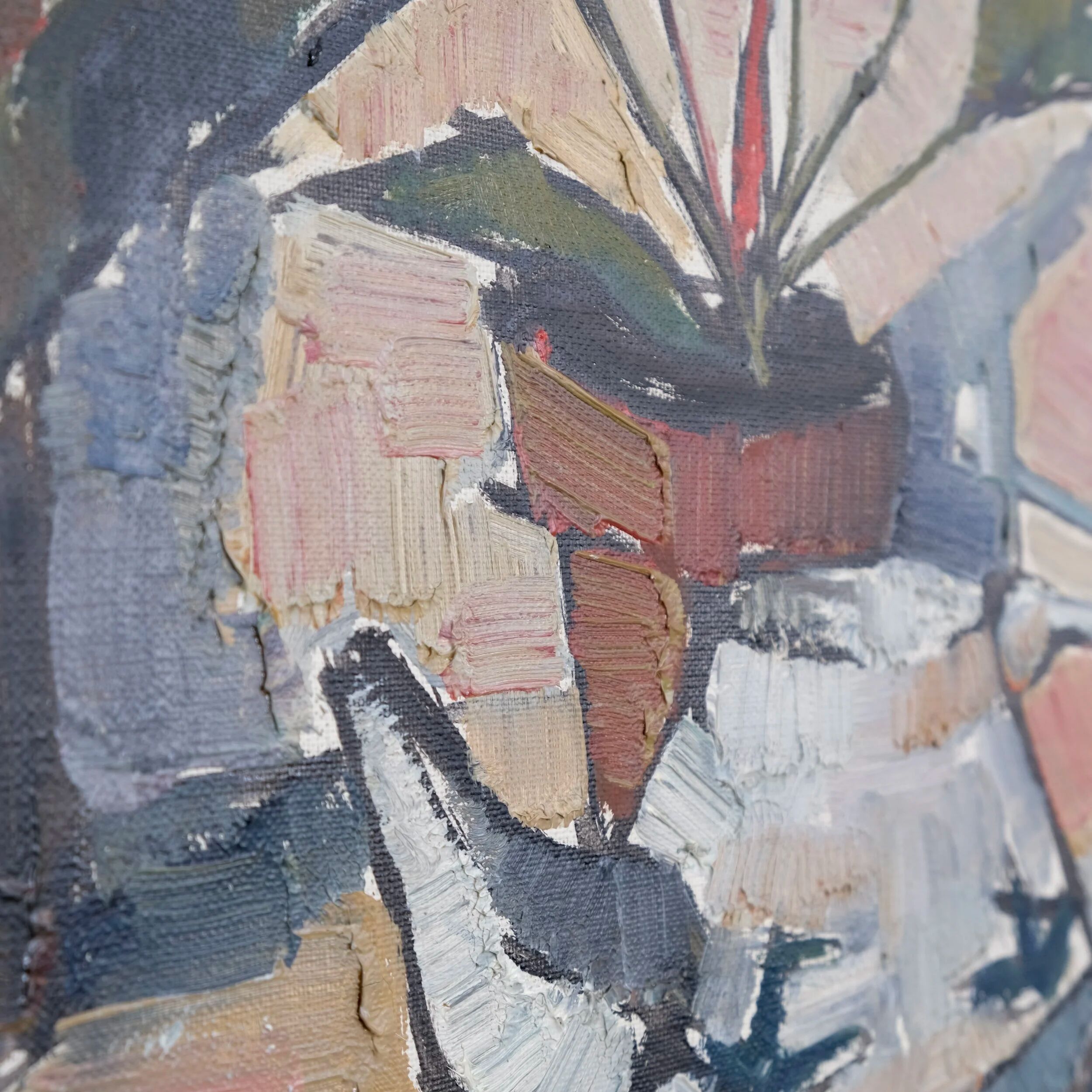 Sven-Olof Hamlet nature morte peinture à l'huile avec plante | 1959